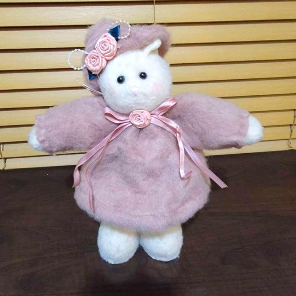 Adorable Pink Teddy Bear with Hat and Bow